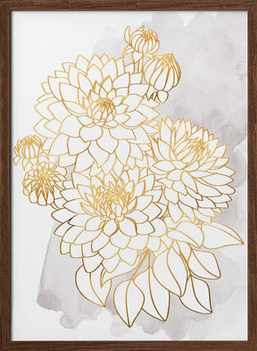 Pacey bouquet in gold and grey Poster