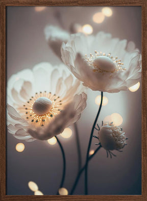 White Flowers And Bokeh Poster