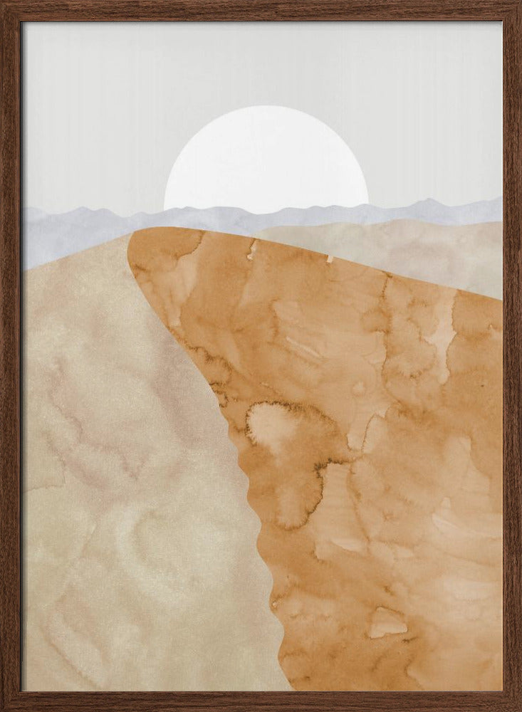 Sand dune and moon Poster