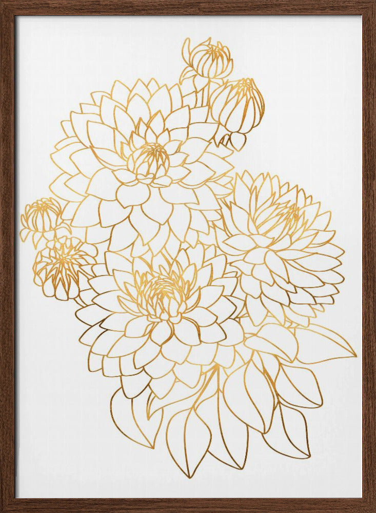 Pacey bouquet in gold Poster