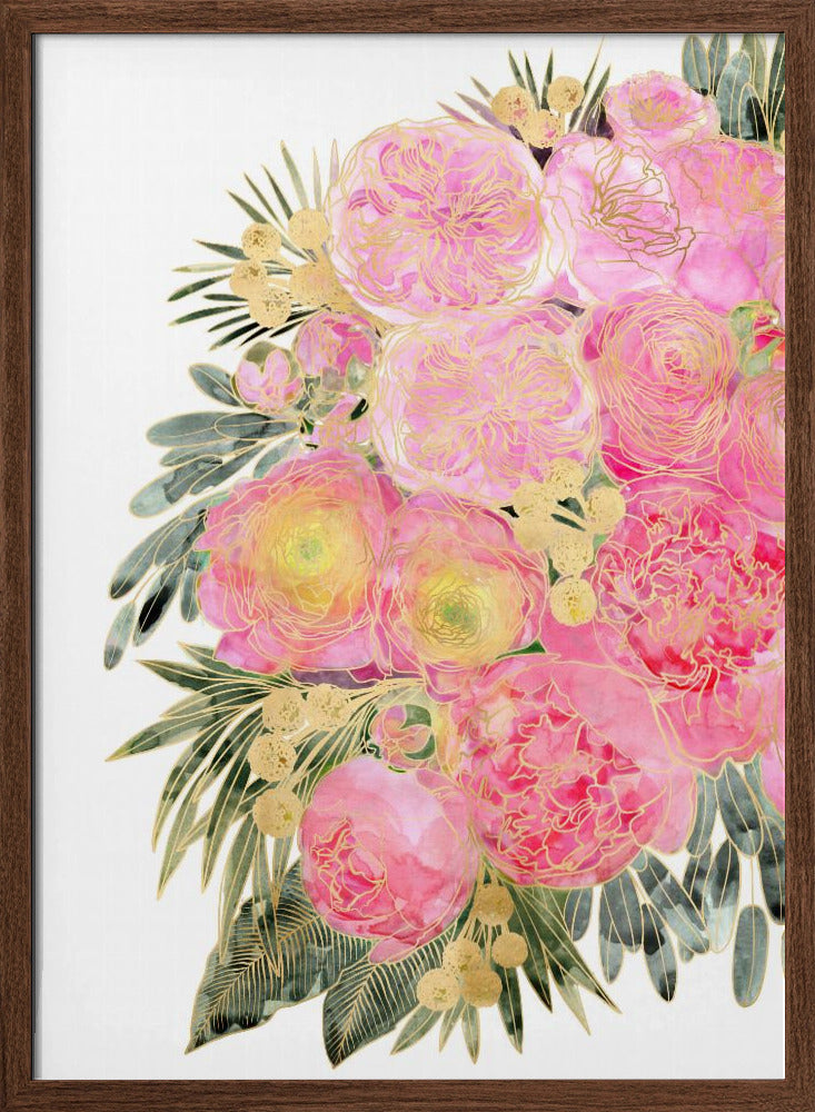 Rekha floral art in light pink watercolor Poster