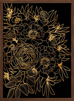 Nanette bouquet in gold and black Poster