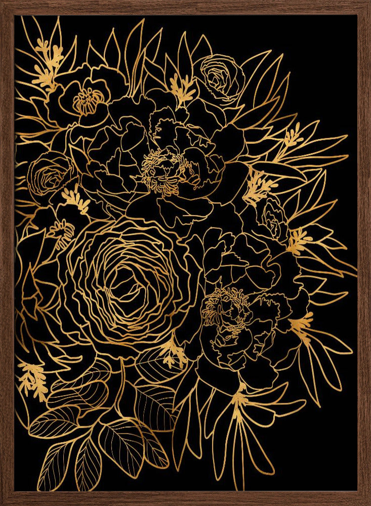 Nanette bouquet in gold and black Poster