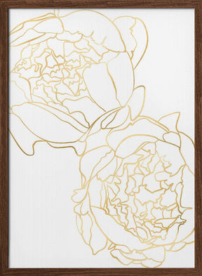 Sally's peonies in gold Poster