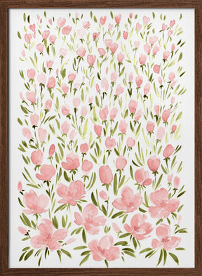 Field of pink flowers Poster