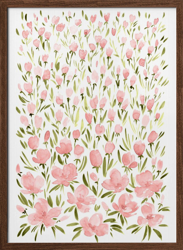 Field of pink flowers Poster