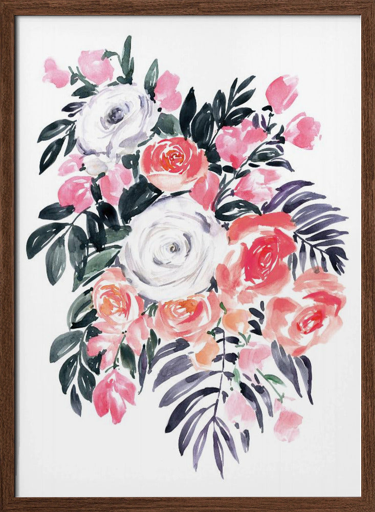 Harriet bouquet in raspberry pink Poster