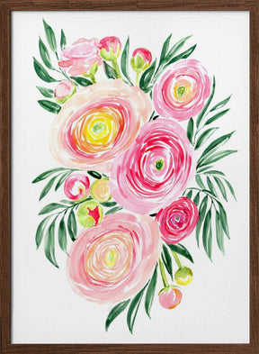 Savanna pink ranunculus bouquet Poster