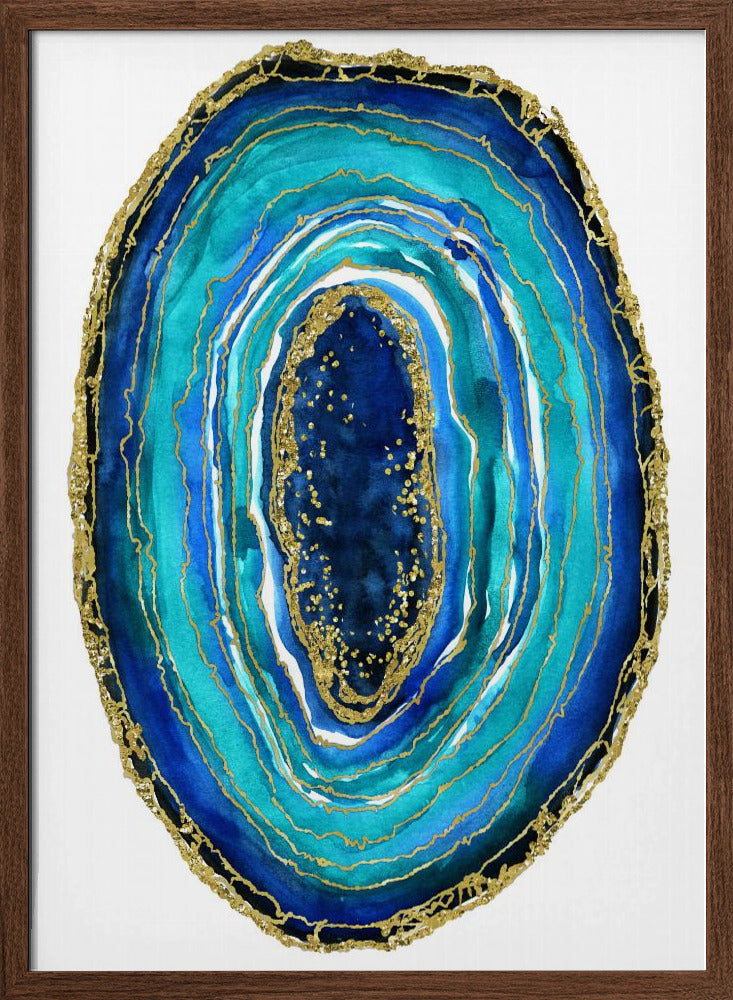 Turquoise and blue geode Poster