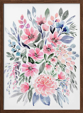 Clara watercolor bouquet Poster