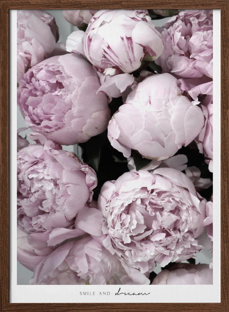 Smile and dream peonies Poster