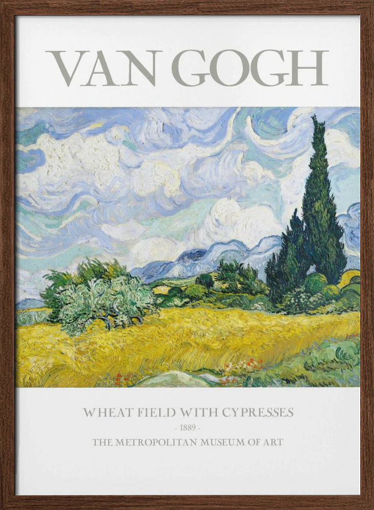 Wheat Field With Cypresses Poster