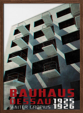 Bauhaus Dessau architecture in vintage magazine style VII Poster