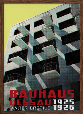 Bauhaus Dessau architecture in vintage magazine style VIII Poster