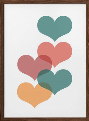 Mid century hearts Poster