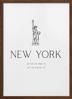 New York city coordinates Poster