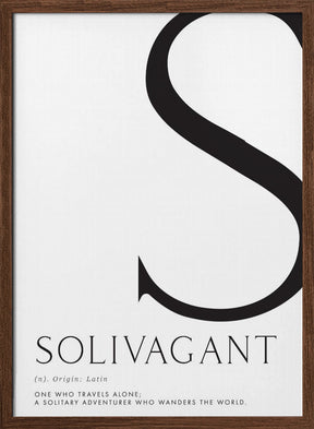 Solivagant definition typography art Poster