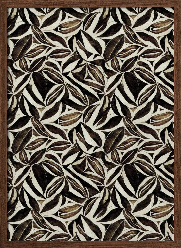 Brown Leafs Pattern Poster