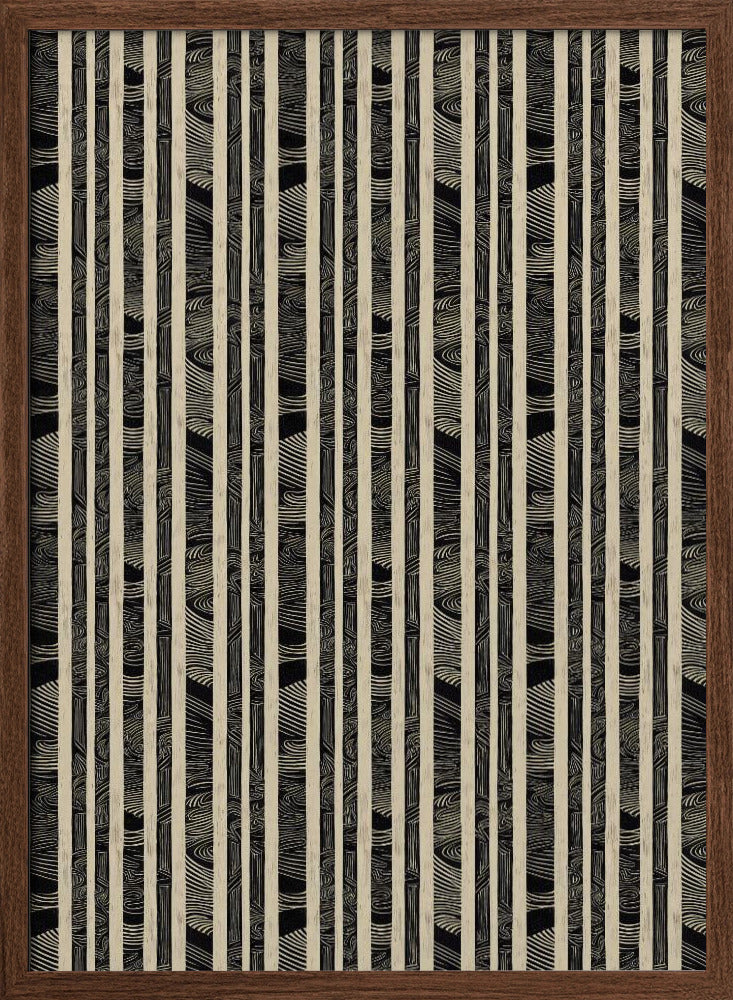 Beige Striped Pattern Poster