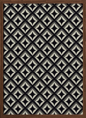 Black And White Tile Pattern Poster