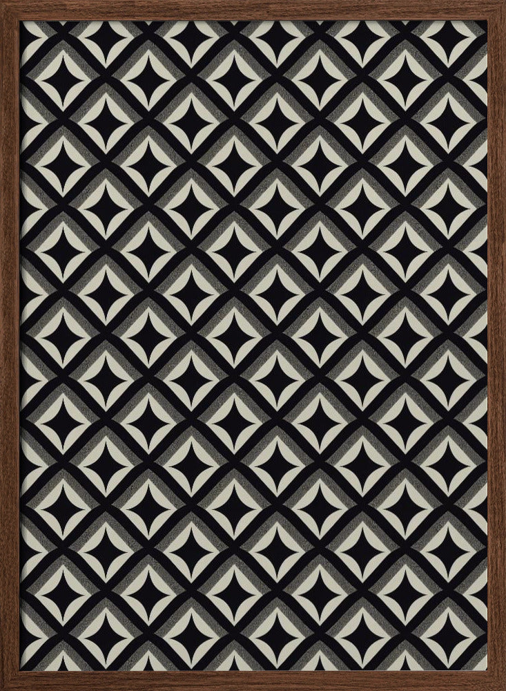 Black And White Tile Pattern Poster