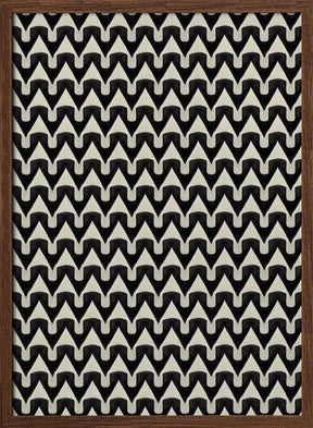 Black And White Zig Zag Pattern Poster