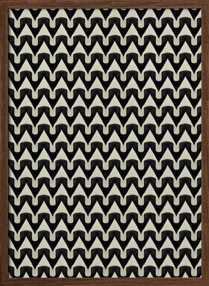 Black And White Zig Zag Pattern Poster