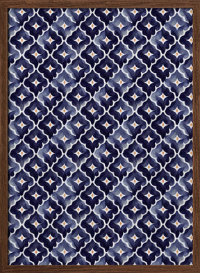 Blue Aquarell Tile Pattern Poster