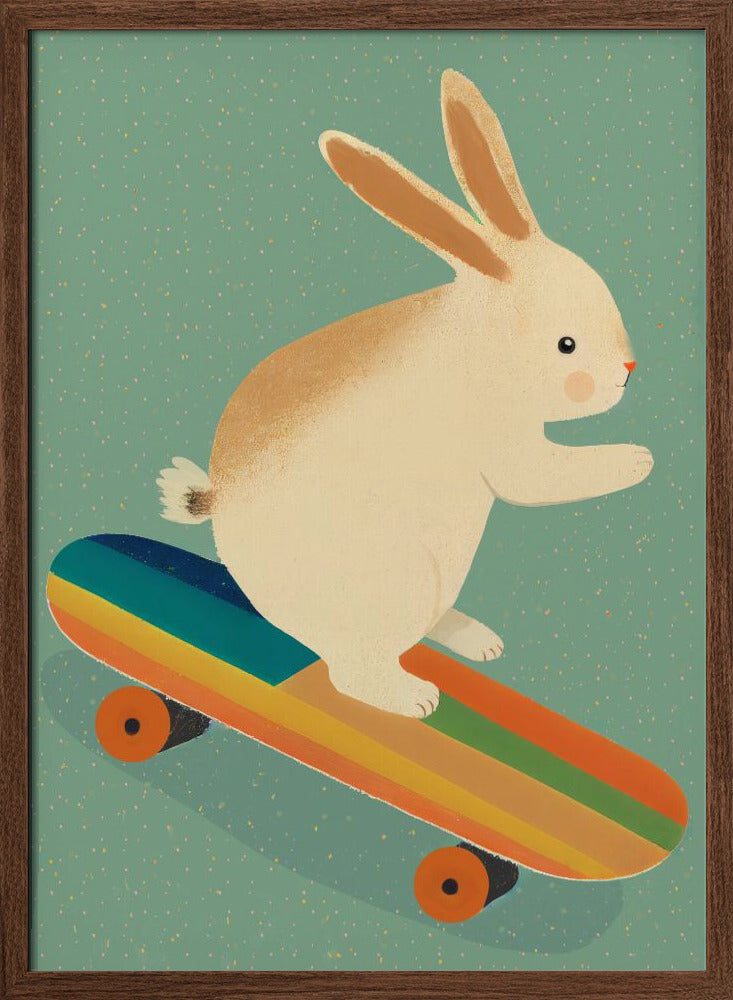 Bunny On Skateboard Poster