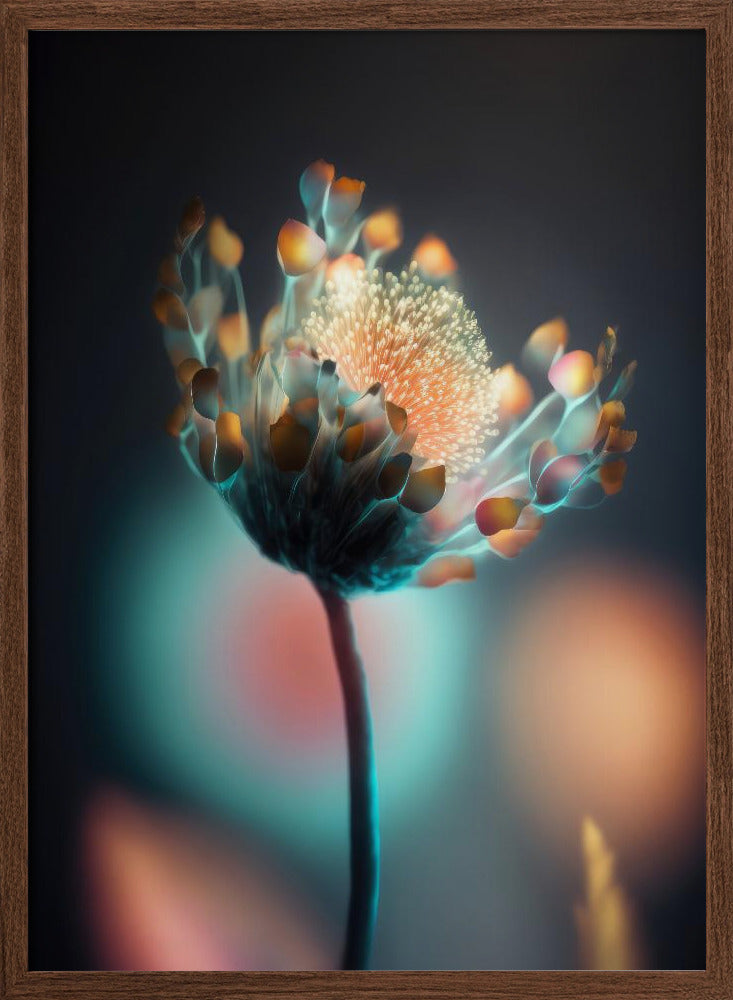 Colorful Glowing Flower Poster