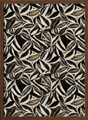 Brown Leafs Pattern Poster