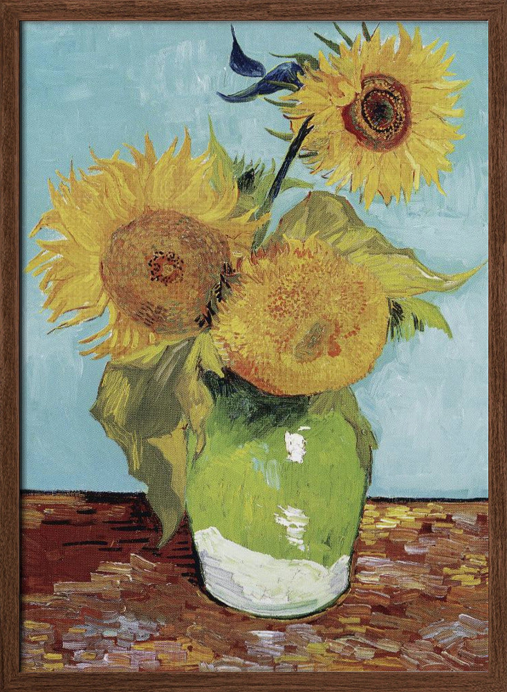 Vase With Three Sunflowers Poster