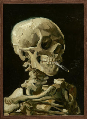 Head of a skeleton with a burning cigarette Poster