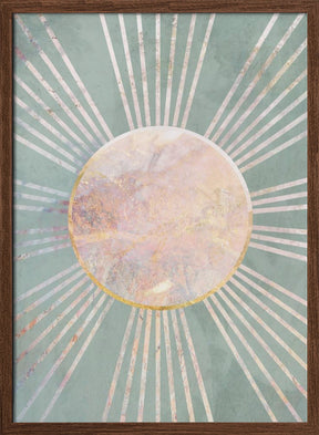 Sage Green Boho Sun Rays Poster