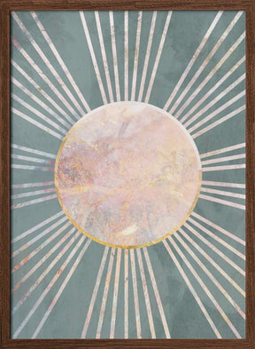 Deep Green Sun Rays Poster