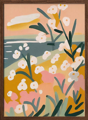 Flowers By The Sea Poster