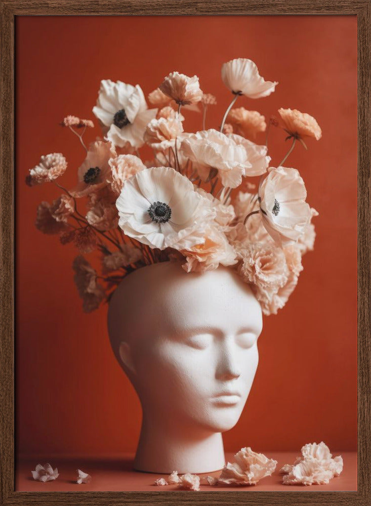 White Head Vase Poster