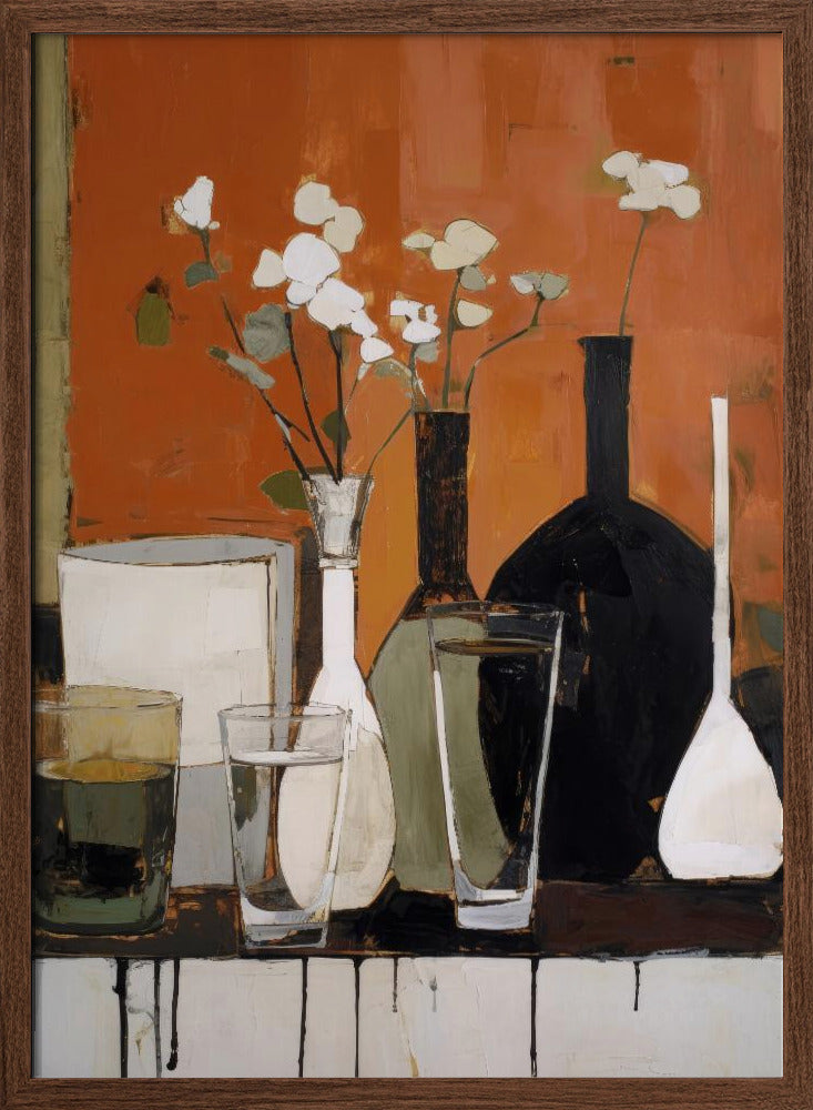 Stilllife With Glasses And Bottles Poster