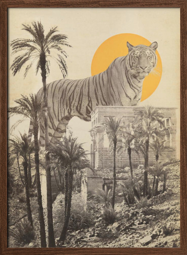 Giant Tiger In Ruins Poster