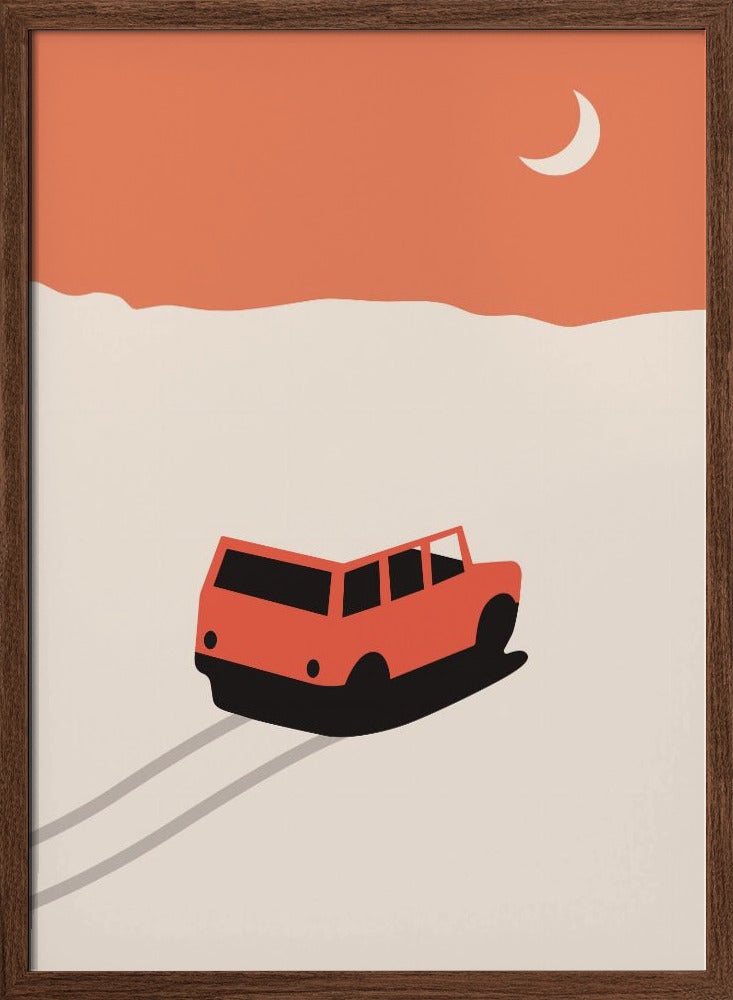 Car In Desert Poster