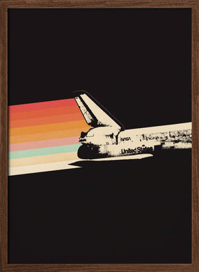 Space Ship Rainbow Poster