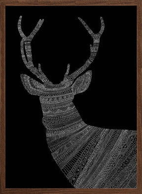 Stag Black Poster