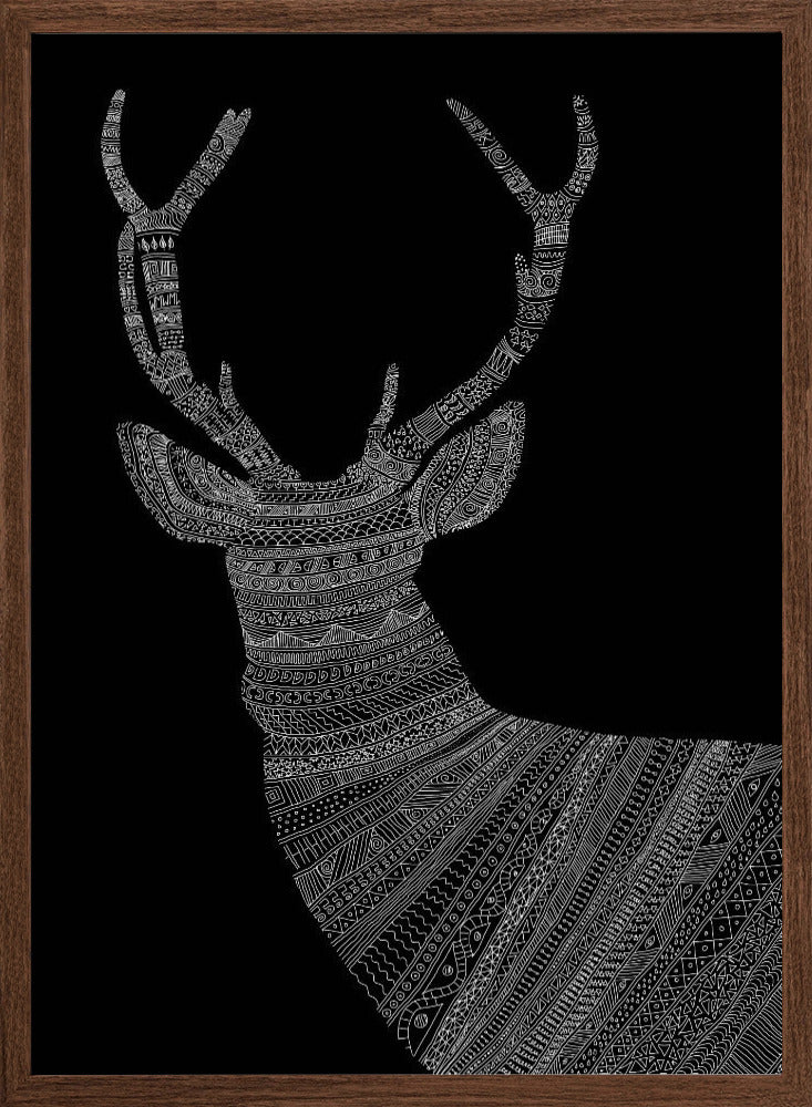 Stag Black Poster