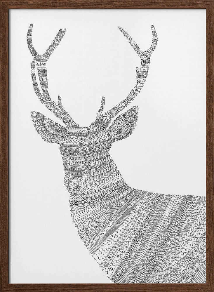 Stag White Poster