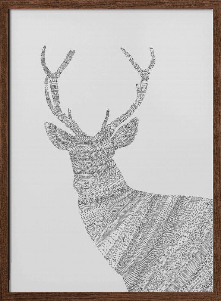 Stag Grey Poster