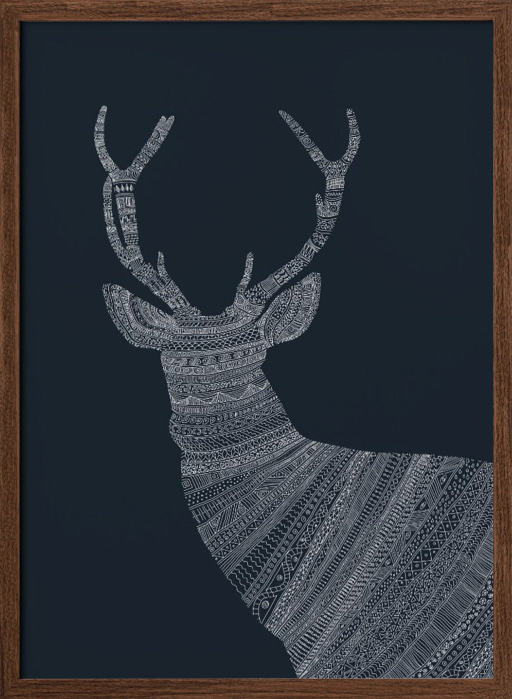 Stag Blue Poster