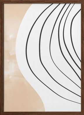 Beige Black Line Art Poster