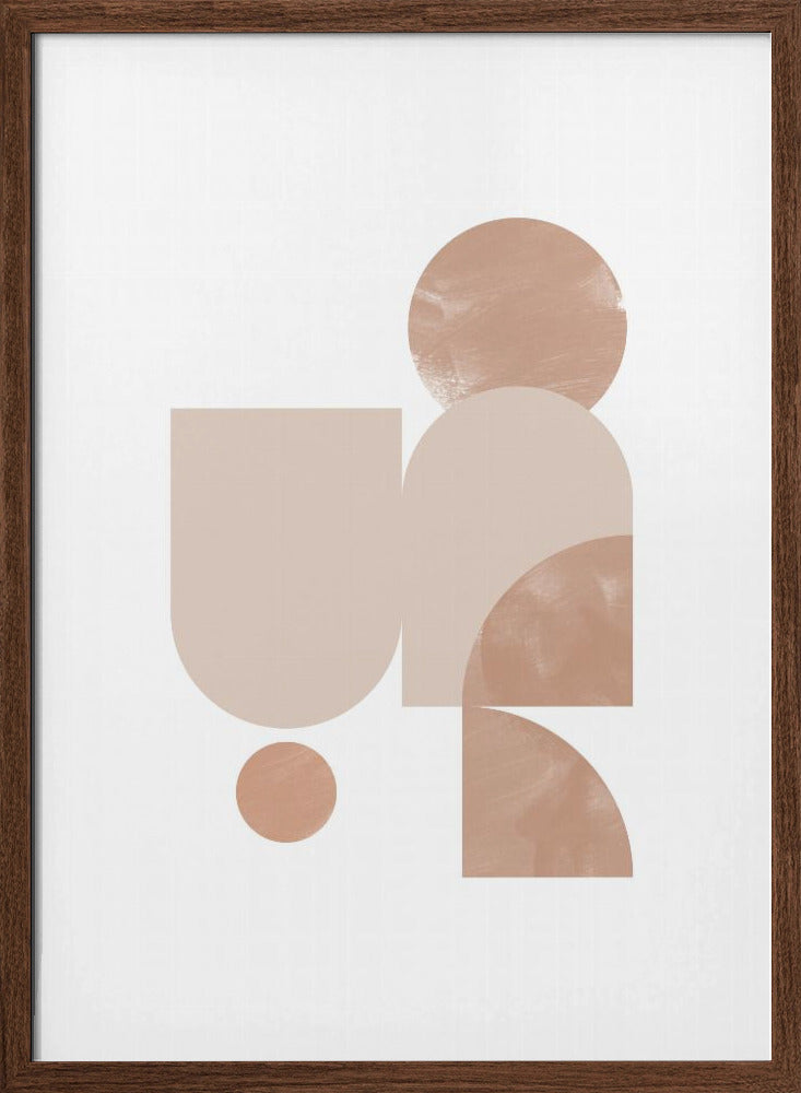 Beige Geometric Art Poster