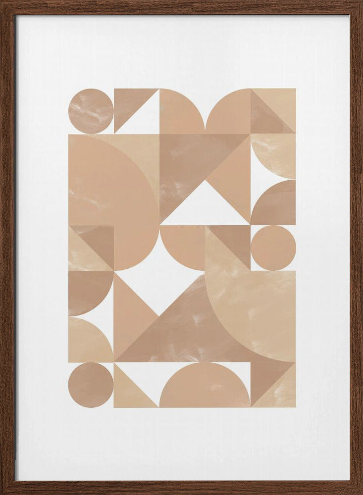 Beige Geometric Art Poster