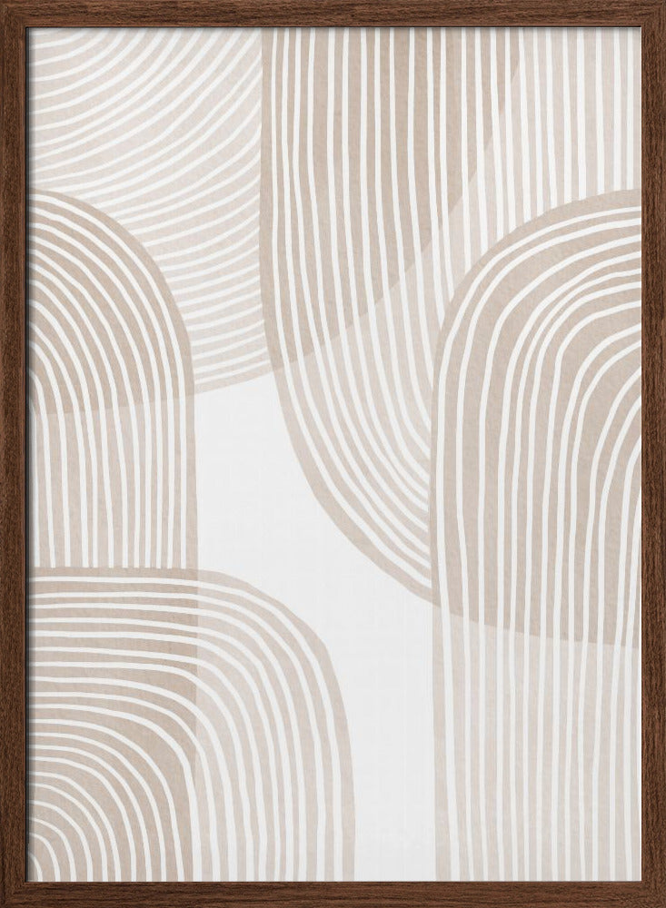 Abstract Beige Line Art Poster